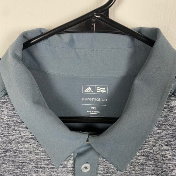 Adidas Golf Puremotion Gray Short Sleeve Golf Polo Size XXL - Picture 4 of 4